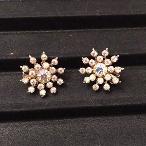 Vintage Crystal Clip Earrings